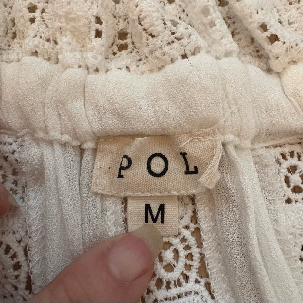 POL Anthropologie New White Bohemian Romantic White Lace & Tassels Top! Medium - Picture 8 of 13